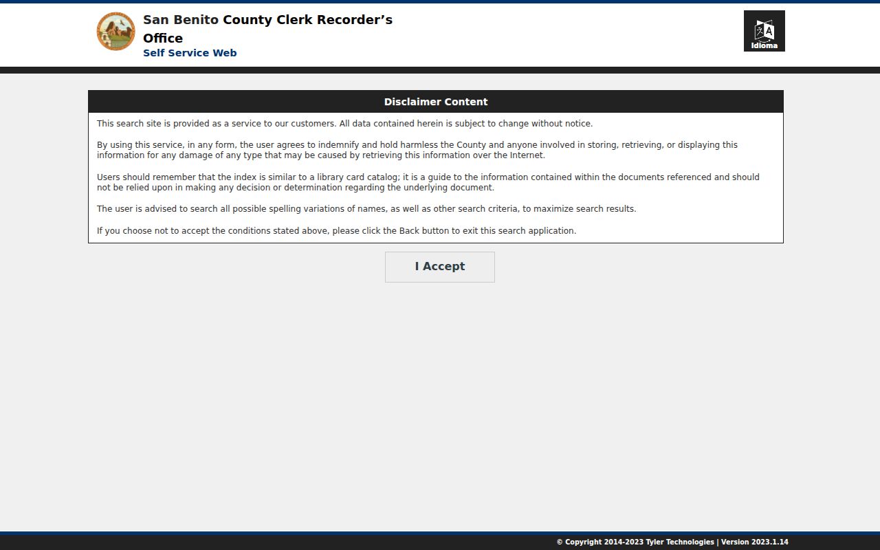 Hollister people search through the San Benito recorder index